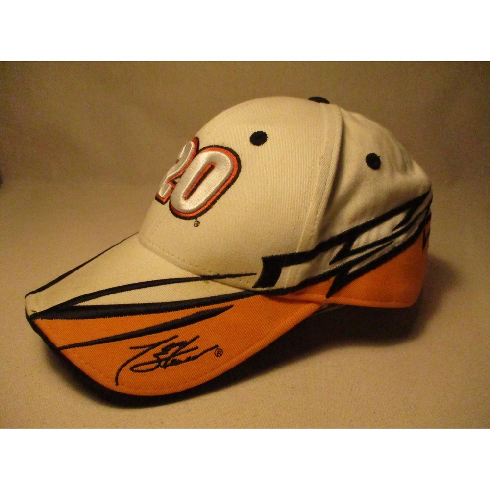 Nascar Hat Cap Mens Strap Back White Tony Stewart 20 Lightning Logo Racer Racing